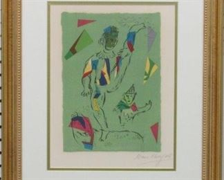 9036 - Acrobats Print Plate Signed by Marc Chagall 17 x 20 1/2