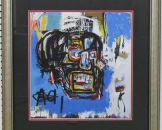 9049 - Untitled Skull by Graffiti Artist Basquiat 25 1/2 x 26 1/2
