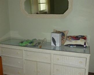 Nice wicker dresser & mirror