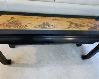 Black Lacquered Chinoiserie Console/Sofa Table