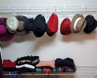 A few women’s clothing, shoes and hats.