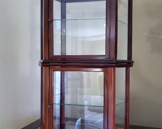 Two tabletop curio/glass display cabinets