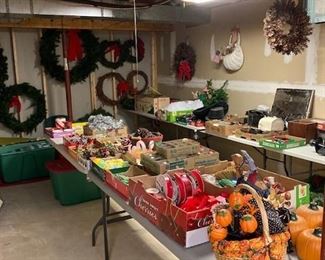 Whole room of Vintage and newer Christmas and Holiday Items
