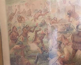 1890’s Color Lithograph “ Custers Last Fight” 