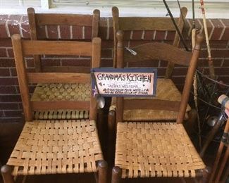Antique Cane Bottom Chairs 