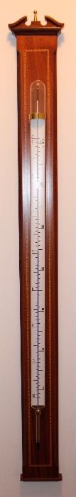 Vintage Wood Inlay Thermometer