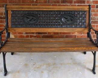 Wrought Iron Hummingbird Bench