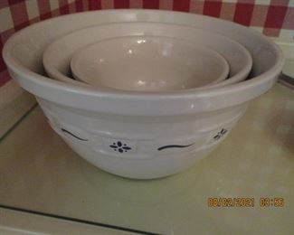Set of Longaberger mixing bowls