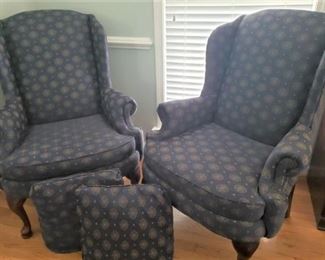 Two Navy w/ Gold Design Wingback Chairs
https://ctbids.com/#!/description/share/1017370