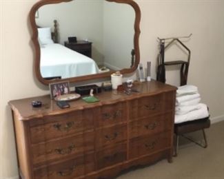 Dresser & mirror; valet in Master bedroom