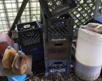 Crates from Dean’s Foods - all heavy plastic