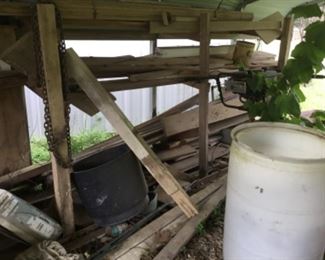 Outside behind the Shop 