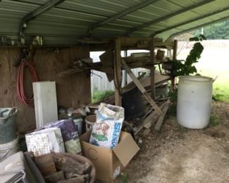 Outside behind the Shop 