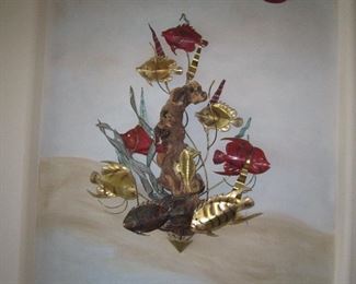 Metal wall sculpture