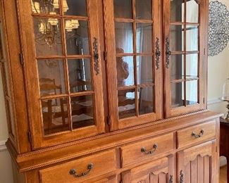 Traditional breakfront china cabinet