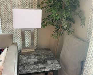 Side tables and lamps