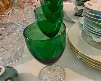 set of 6 green bubble foot water glasses. Listed on Replacement for $24@