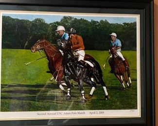 Aiken Polo Art 331"x25" Framed $125