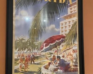Framed travel poster 27.5x39.5 Asking $50
