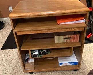 Oak printer table 18.5"x30.5"x20.5