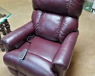 Leather recliner,  with massage 