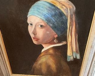 Girl with Pearl earring copy by King oil on canvas