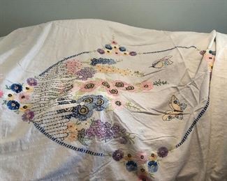 hand stitched table cloth