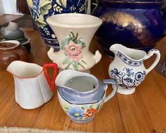 USA made vase & small pitchers 