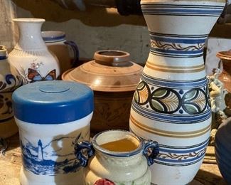 Mexican, Italian, Danish pottery 
