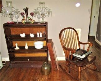 Barrister's bookcase and old rocking chair