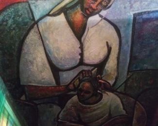 "Fixing Hair" OIL on Canvas" 48 by 48 $15000.00