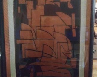 Original OIL on paper 84 inches by 40 signed by William Tolliver and framed $8500.00