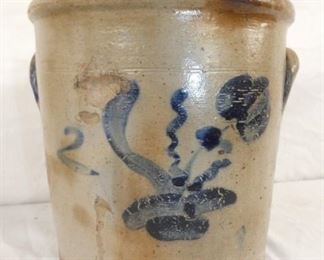 2G. COBALT DECO POTTERY CROCK