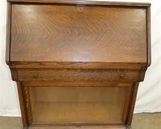 34X44 OAK DROPFRONT BOOKCASE DESK