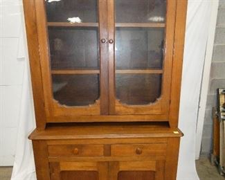 45X82 2PC. WALNUT STEPBACK CUPBOARD