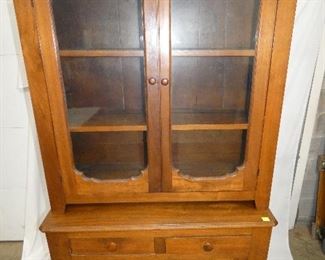 VIEW 2 WALNUT CUPBOARD W/6PANES
