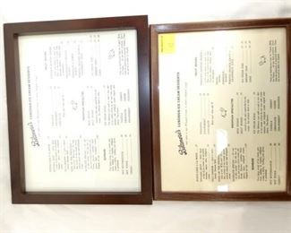 12X9 1/2 BILTMORE FRAMED MENUS 