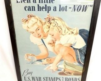 16X22 BUY US WAR STAMPS FRAMED AD 