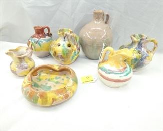 3-6IN. COLE POTTERY FROGS/PITCHERS/JUGS 