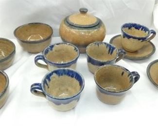HILTON POTTERY BOWLS/CUPS/SAUCERS