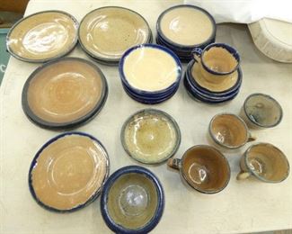 HILTON POTTERY PLATES/CUPS & SAUCERS 