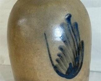 1 1/2G. BLUE DECO SALTGLAZE JUG