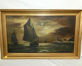 40X22 1/2 OIL ON CANVAS PAINTING