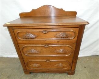 WALNUT WASHSTAND W/ CARVED PULLS