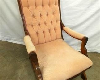 WALNUT VICT. PLATFORM ROCKER W/CARVINGS