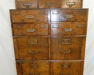33X74 OAK 2PC. FILE CABINET