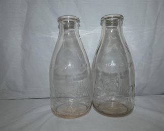 (2) 1QT. EMB. BILTMORE MILK BOTTLES 