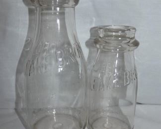 1/2PT.-1PT. LEAKE BROS EMB. MILK BOTTLES