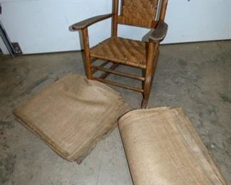 KENNEDY ROCKER, BURLAP SACKS