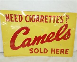 22X14 OLD STOCK EMB. CAMELS SIGN 